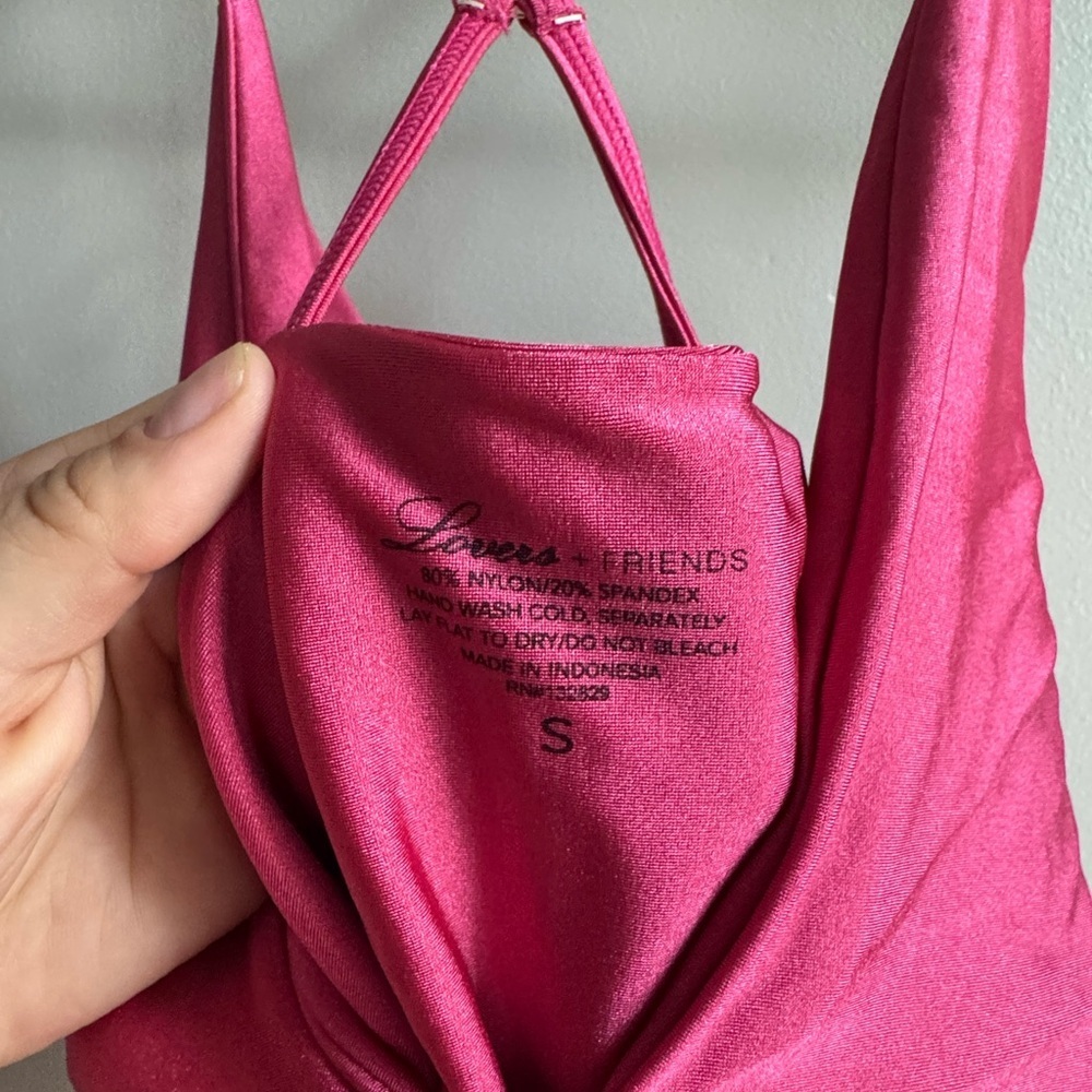 Lovers + Friends Hot Pink Barbiecore Y2K One Piece Swimsuit S Summer Beach - Picture 2 of 4